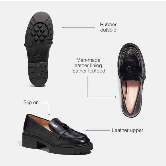Coach Black Leather Loafers - Picture 4 of 9